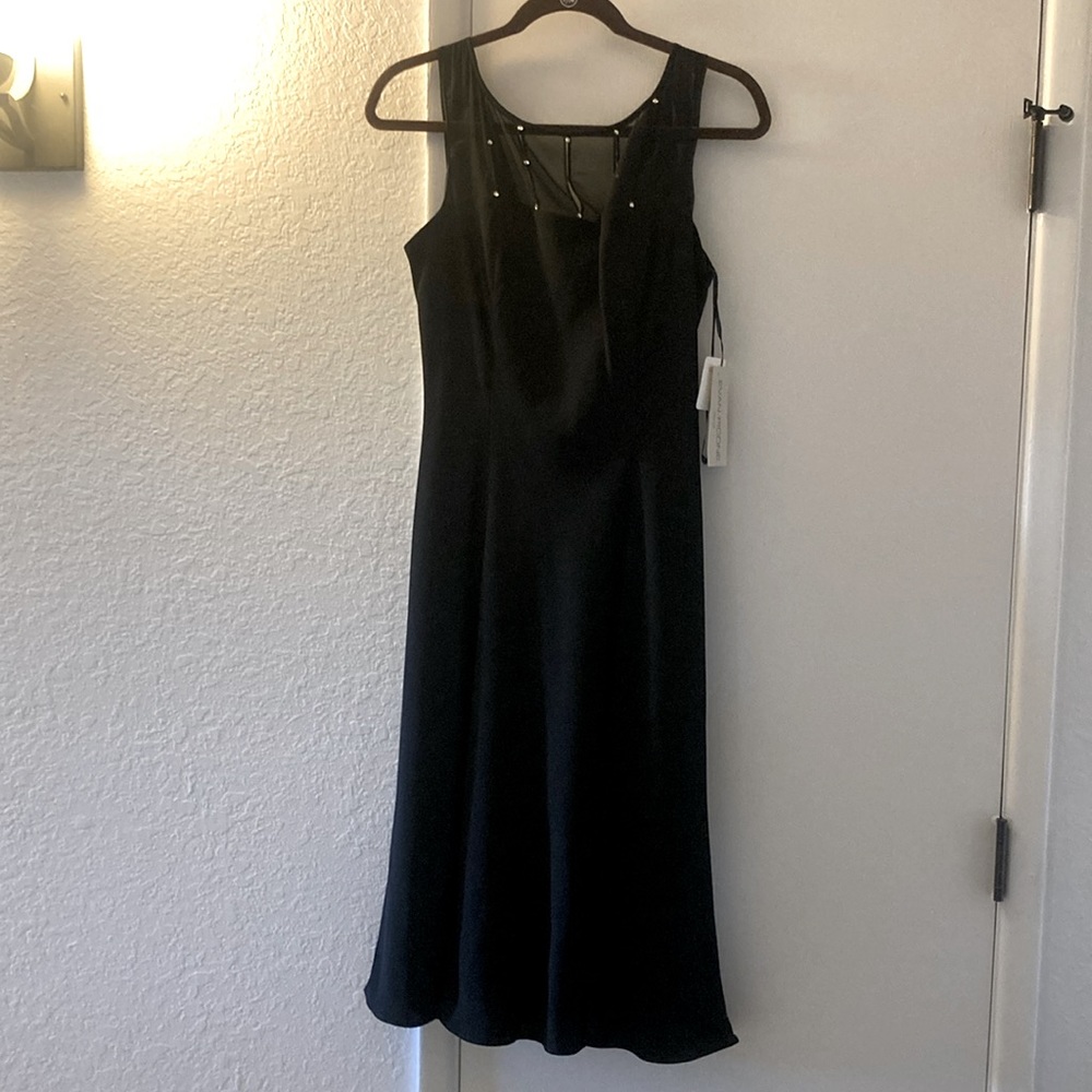 Evan Piccone Black Below Knee Length Dress with a touch of bling on Top, Size 10